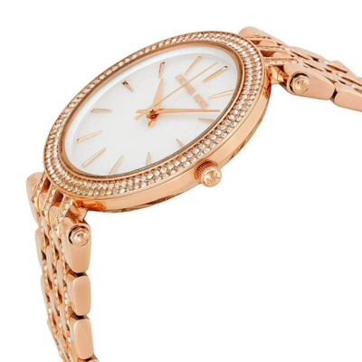 Michael Kors MK3220 Darci 39mm Women\'s Rose Gold Pave Bezel Watch - New Battery Michael Kors Darci Womens Watch 39mm MOP Rose Gold Tone  main image 4