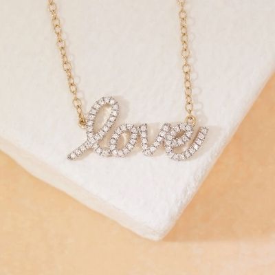 Love Necklace Gold with DIamonds