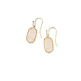 Gold Oval light Stone Earrings