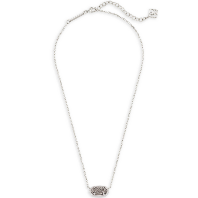 Kendra Scott Elisa Necklace Rhodium Platinum Drusy D ore Jewelry