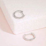 Hoop Diamond Earrings Silver