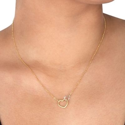 Gold Hoop Heart Necklace
