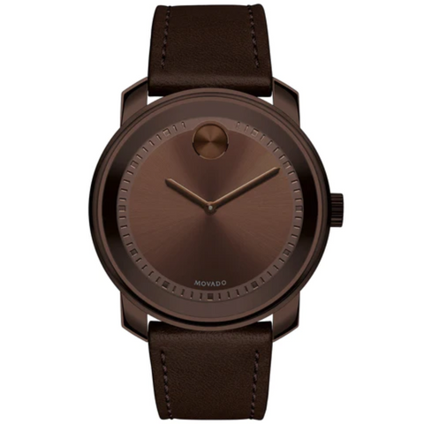 Movado Bold Large Brown Watch With Brown Strap 3600377