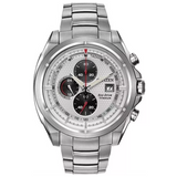 Men Eco-Drive Silver-Toned Dial Chronograph Watch CA0551-50A
