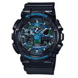 Casio G-Shock Black and Blue Ana-Digi Sports Watch GA100CB-1A