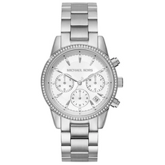 Michael Kors MK6428 Ritz Chronograph White Dial Silver Tone Ladies Wrist Watch Michael Kors | Accessories | Michael Kors Mk6428 Ritz  main image 2
