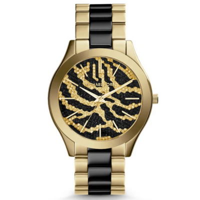 Michael Kors Gold-Tone Zebra Dial Women's Watch MK3315 – D Michael Kors Gold-Tone Zebra Dial Women's Watch MK3315 – D