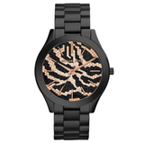 Michael Kors Women's MK3316 - Slim Runway Midnight Safari Black Watch