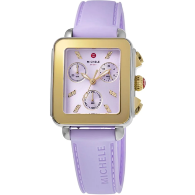 Michele Deco Sport Lavender Dial Silicone Strap Women's MWW06K000061 Watch