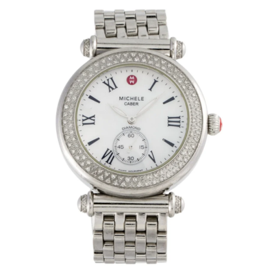 Michele Caber Diamond Stainless Steel 37mm Swiss Quartz Watch