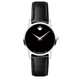 Movado Museum Classic Black Dial Leather Ladies Watch