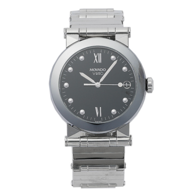 Movado Vizio 35mm Black Dial with Stainless Steel