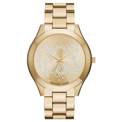 Michael Kors MK3590 Slim Runway Crystal Gold-Tone Stainless Steel Womens Watch
