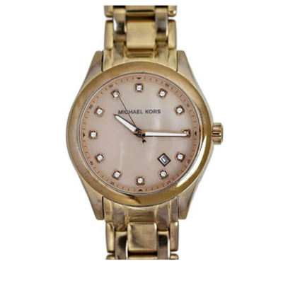 Michael Kors Womens MK5311 Rose Gold Mop Dial Diamond Indices 40mm