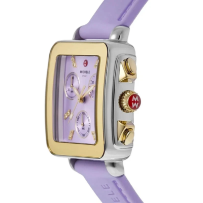 Michele Deco Sport Lavender Dial Silicone Strap Women's MWW06K000061 Watch