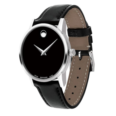 Movado Museum Classic Black Dial Leather Ladies Watch