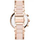Michael Kors Blush Acetate and Rose Gold Tone Parker Glitz Watch, 39mm