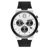 Movado BOLD Fusion Chronograph Black Silicone Strap Watch 3600894