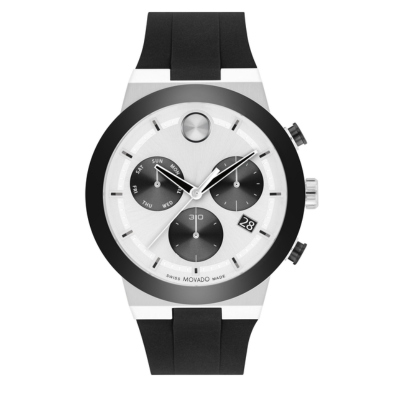 Movado BOLD Fusion Chronograph Black Silicone Strap Watch 3600894