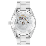 Movado Heritage Series Datron Automatic 3650195 Stainless steel link bracelet/Blue Super-LuminNova® with index 40mm Unisex Watch