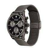 Movado  Heritage Calendoplan Black Chronograph Dial Grey Stainless Steel Men's Watch 3650153