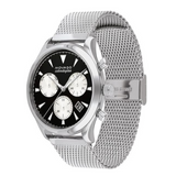 Movado Men's Heritage Calendoplan Swiss Quartz Chronograph Silver-Tone Stainless Steel Bracelet Watch 43mm