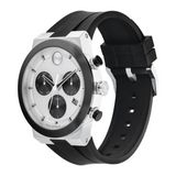 Movado BOLD Fusion Chronograph Black Silicone Strap Watch 3600894
