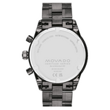 Movado Heritage Series Calendoplan S Chronograph Grey Ion-Plated Bracelet Watch | 42mm | 3650125