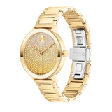 Movado Bold Crystal Yellow Pave Dial Gold-tone Women's Watch 3600931