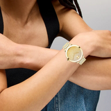 Movado Bold Crystal Yellow Pave Dial Gold-tone Women's Watch 3600931