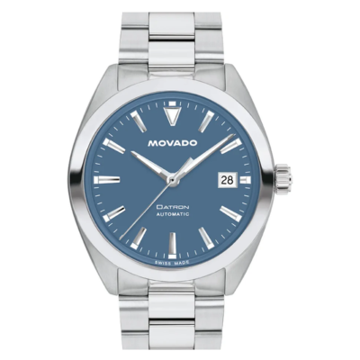 Movado Heritage Series Datron Automatic 3650195 Stainless steel link bracelet/Blue Super-LuminNova® with index 40mm Unisex Watch