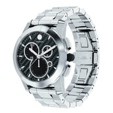 Movado Men's Vizio Black Chronograph Dial Steel Bracelet Quartz Watch 0607544