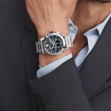 Movado Men's Vizio Black Chronograph Dial Steel Bracelet Quartz Watch 0607544