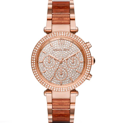 Michael Kors Women's Rose Gold-Tone Parker Watch MK6285