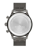 Movado  Heritage Calendoplan Black Chronograph Dial Grey Stainless Steel Men's Watch 3650153