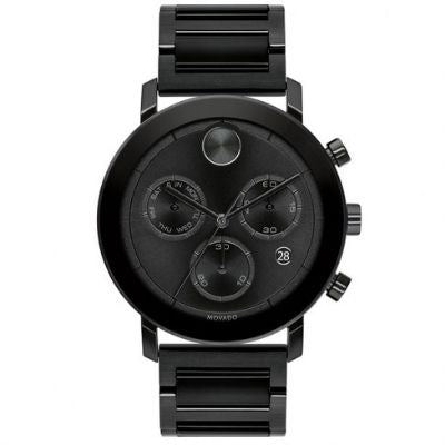 Men's Movado BOLD Evolution Chronograph Black Ion-Plated Stainless Steel Watch 3600684