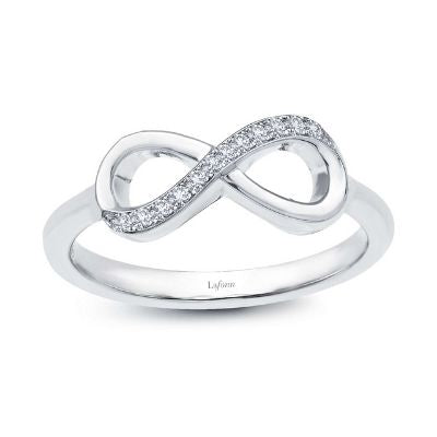 LaFonn Half Clear CZ Diamond Infinity Ring 0.17 CTW Sterling Silver Size 6