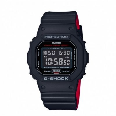 Casio G-Shock DW5600HR-1 Digital Resin Men's Watch Black and Red