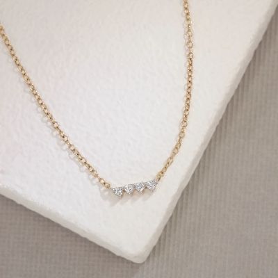 Gold Nacklace Heart Diamonds