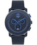 Movado Men's Bold Blue Leather Strap Watch 3600349