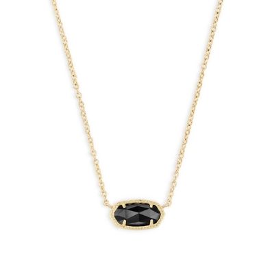 Custom Gold Necklace Black Stone