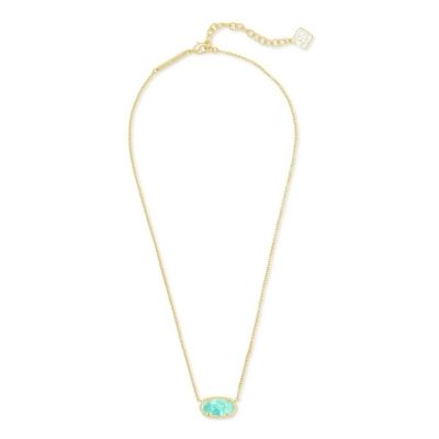 Custom Gold Necklace Light Blue Stone