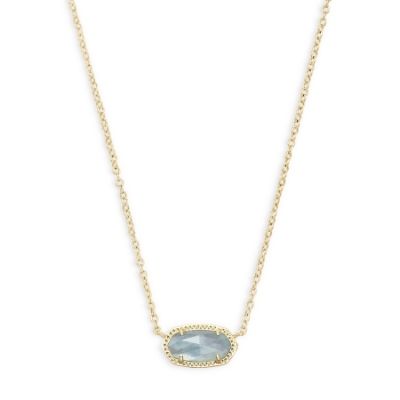 Kendra Scott Elisa Necklace Gold Rose Quartz – D'ore Jewelry