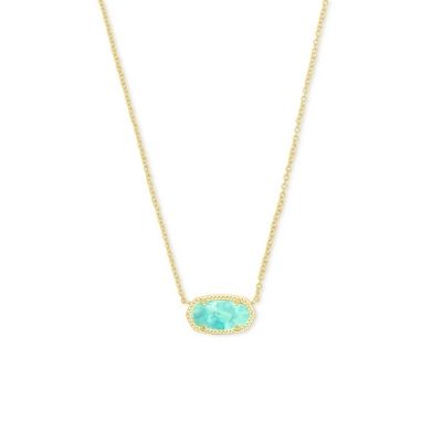 Kendra Scott Elisa Necklace Gold Iridescent Mint Illusion