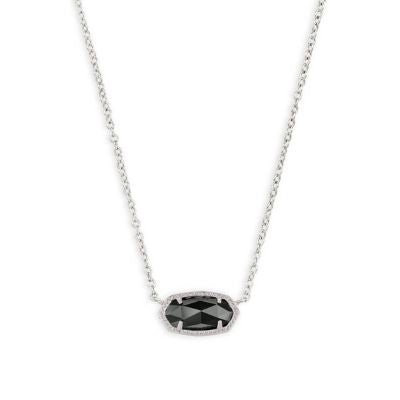 Custom Silver Necklace black Stone