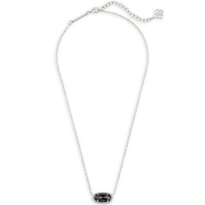 Custom Silver Necklace Black Stone