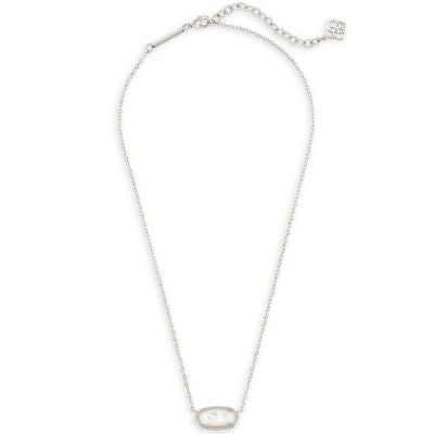 Custom Silver Necklace Clear Stone