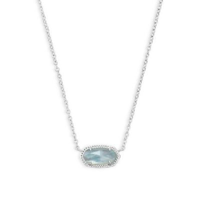 Kendra Scott Elisa Necklace Rhodium Light Blue Illusion