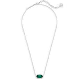 Custom Silver Necklace Green Stone