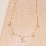 Gold Nacklace with Moon and Starts